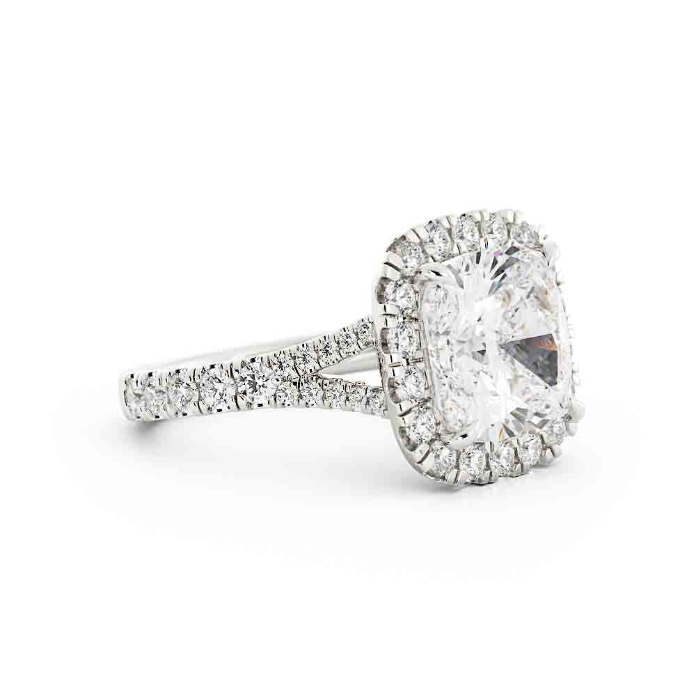 Cushion Center Diamond Halo Ring