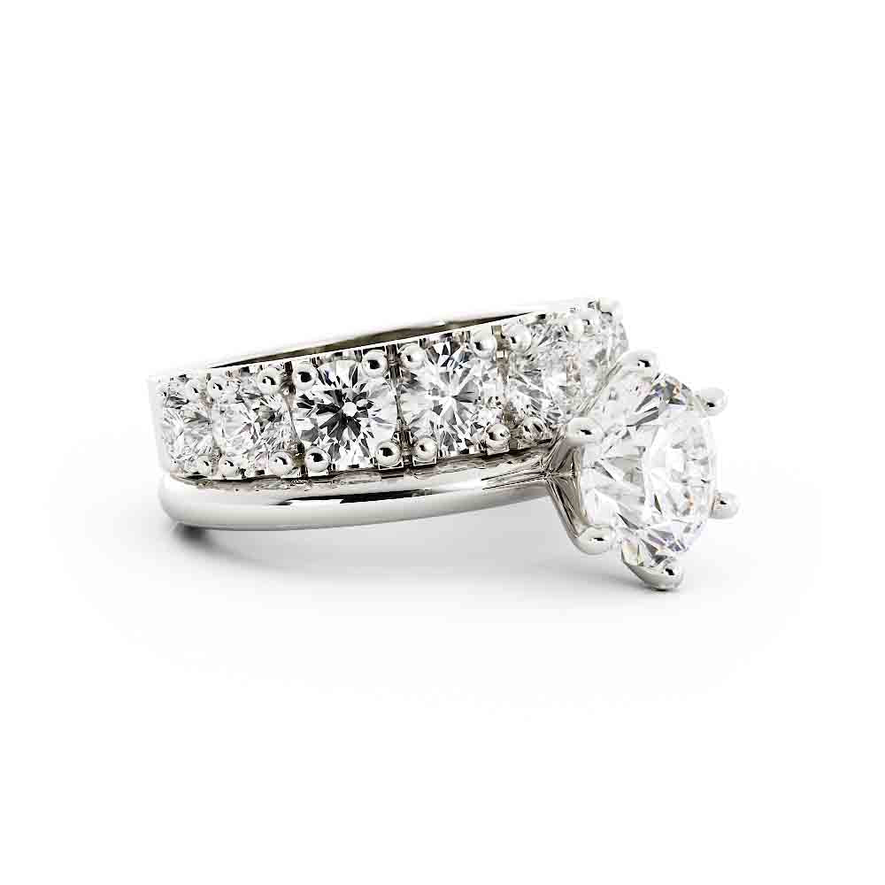 Round Solitaire with Diamond Band