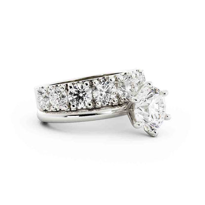 Round Solitaire with Diamond Band