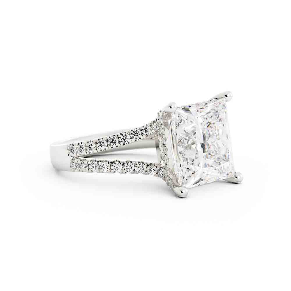 6ct Princess Center Split Shank Ring