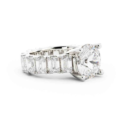 Round Center with Side Emerald Cut