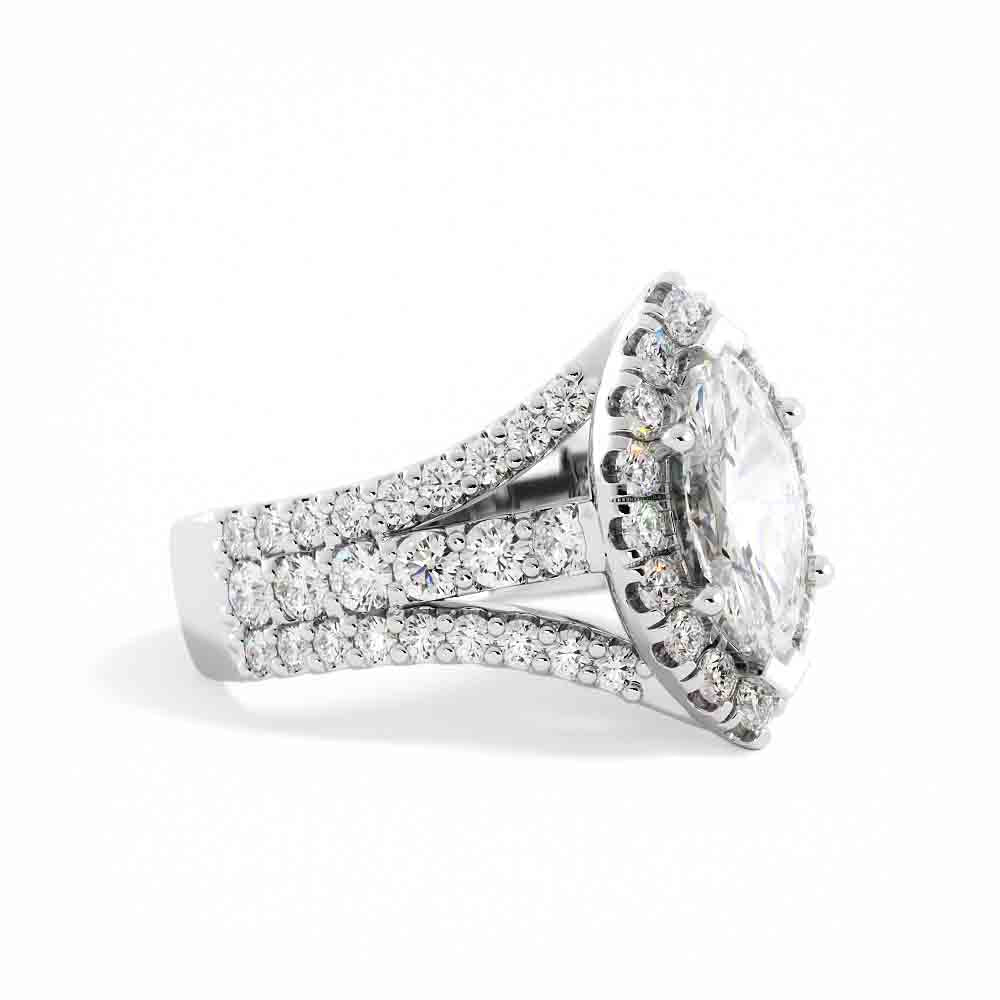 Three Row Split Diamond Ring