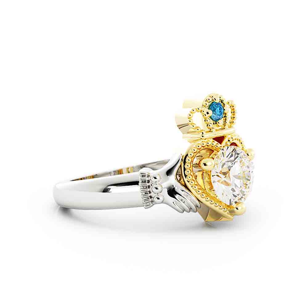 Custom Claddagh Ring With Birthstone