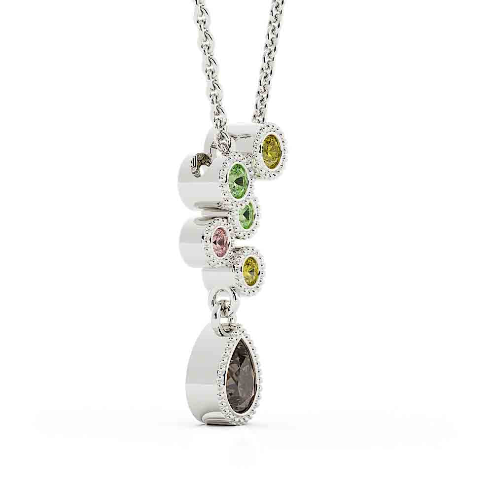 0803 – Colored dia bezel pendant