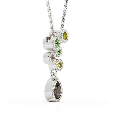 0803 – Colored dia bezel pendant