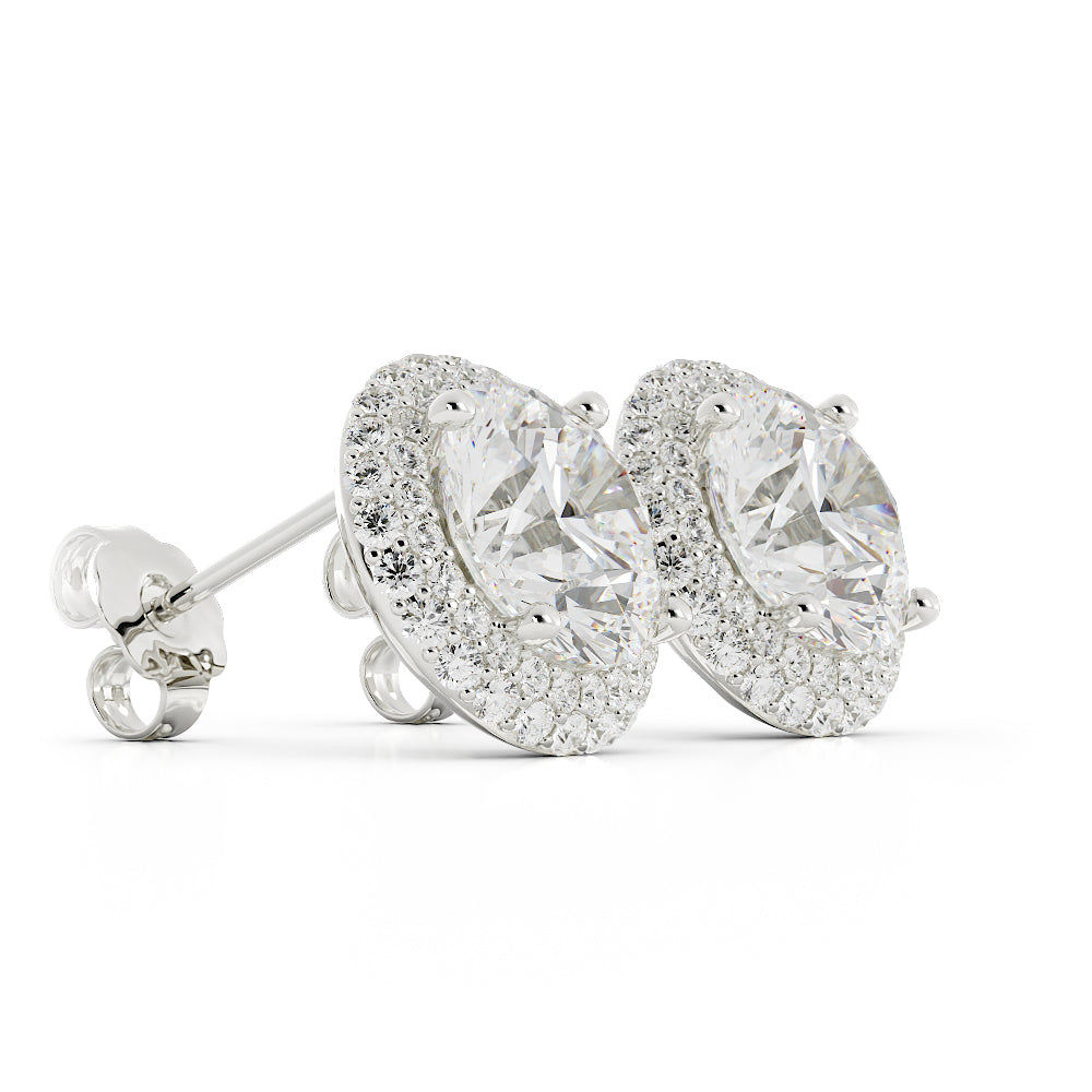 1062 - Pave' natural diamond earrings 14k w/g