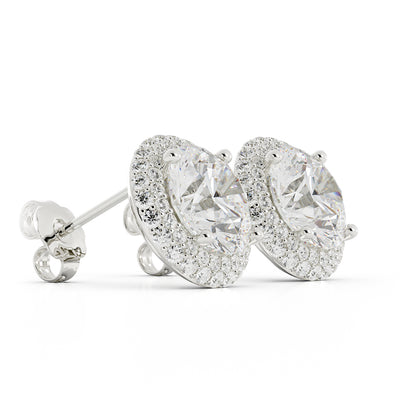 1062 - Pave' natural diamond earrings 14k w/g