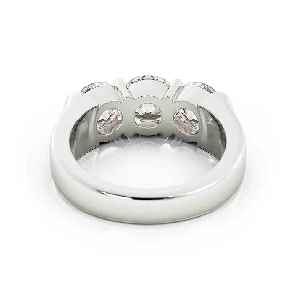 Classic 3 Stone Diamond Band Bar Set