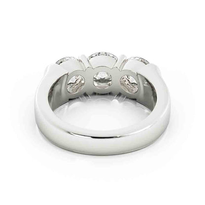 Classic 3 Stone Diamond Band Bar Set