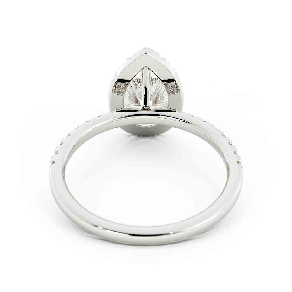 Pear Shaped Center With Halo Diamond Ring