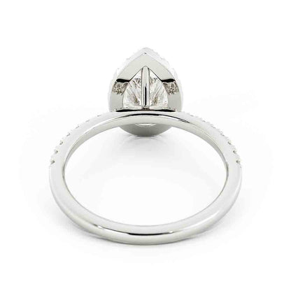 Pear Shaped Center With Halo Diamond Ring
