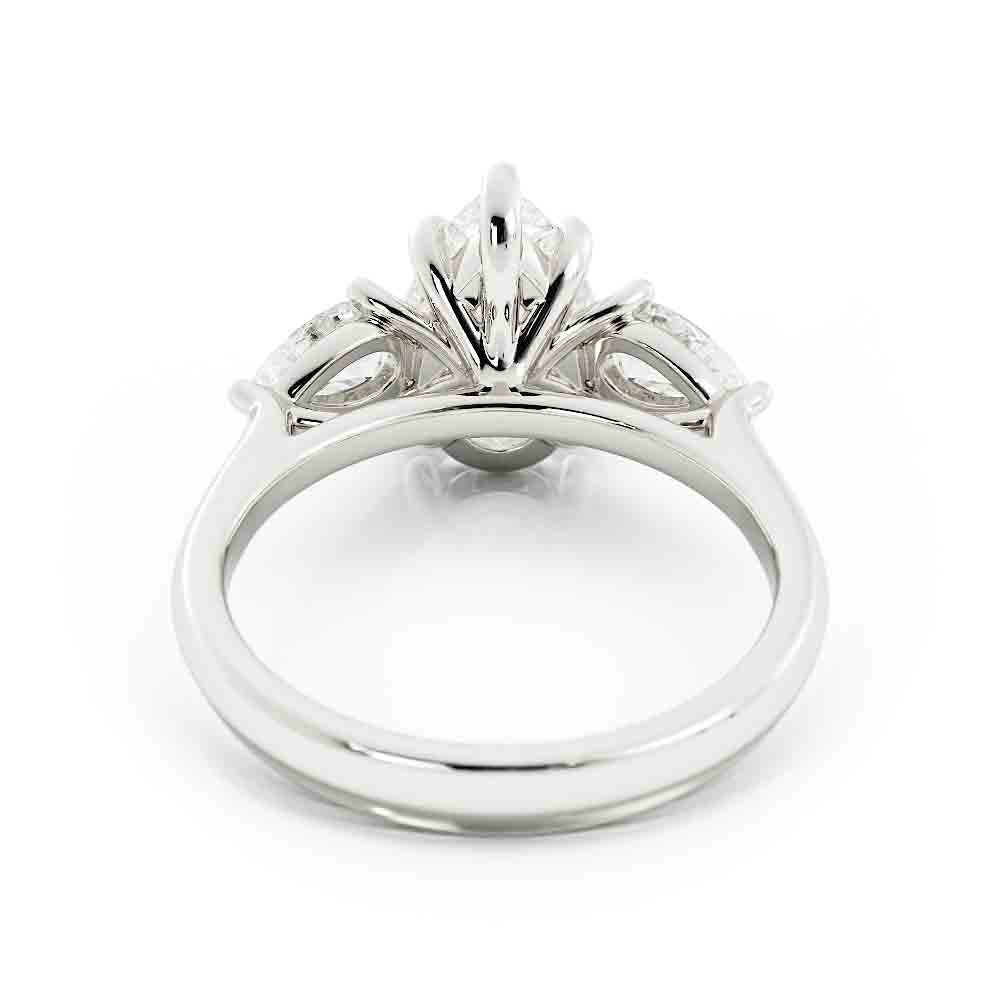 3 Stone Pear Shape Diamond Ring