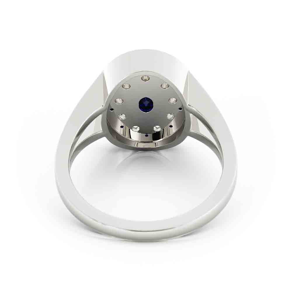 Oval Blue Sapphire And Diamond Ring