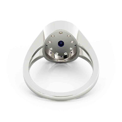 Oval Blue Sapphire And Diamond Ring