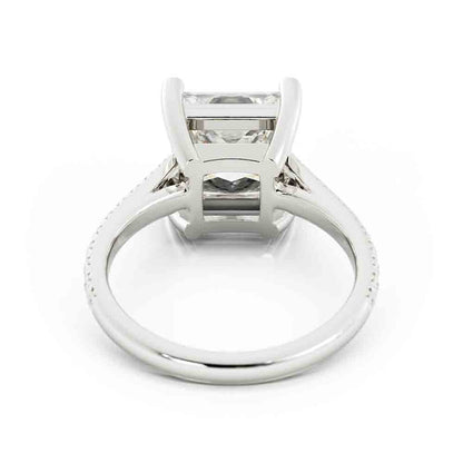 French Cut Pave’ Side Diamond With Princess Center Engagement Ring