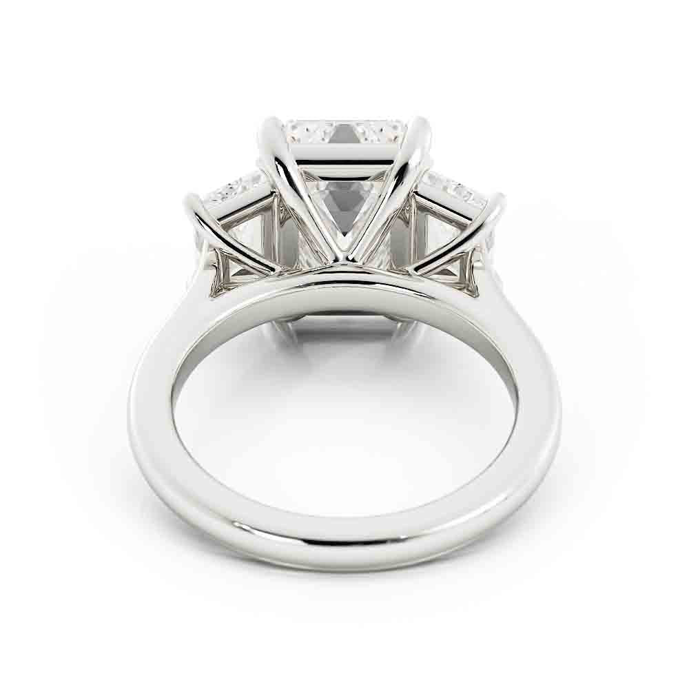 Emerald Cut Diamond Center With Trap Side Diamond Ring