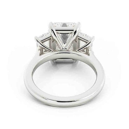 Emerald Cut Diamond Center With Trap Side Diamond Ring