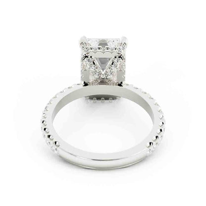 Emerald Cut Diamond With Diamond Gallery Diamond Ring
