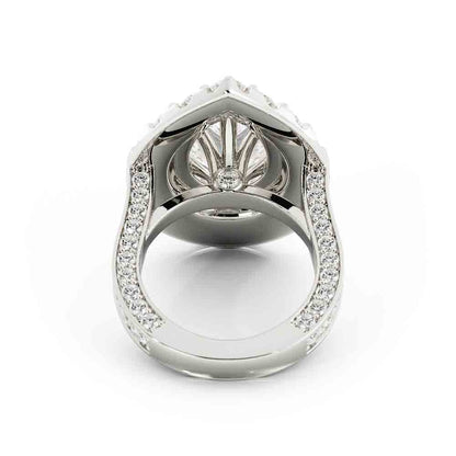 Double Halo Pear Shaped Diamond Ring