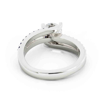 Sapphire and Blue Topaz Accent Stone with Diamond Center