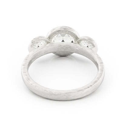 Rose Cut Diamond Three Stone Ring