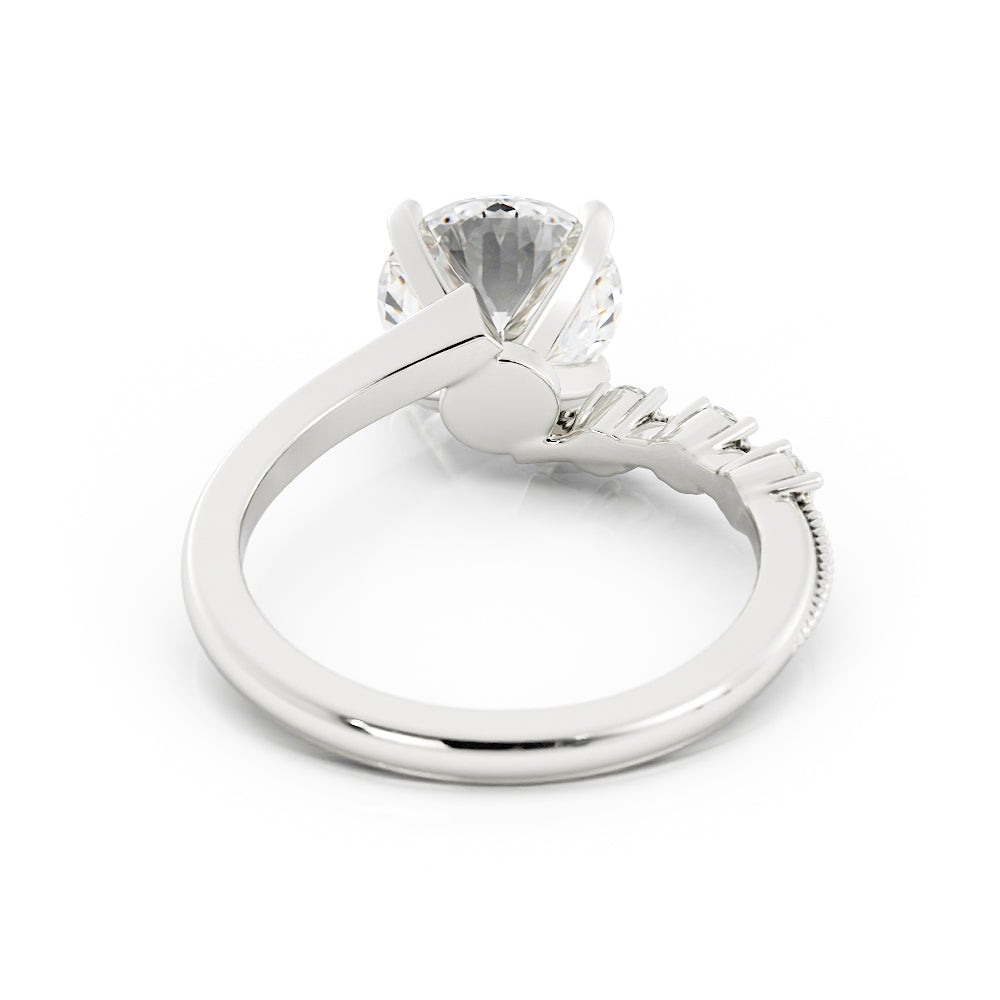 Bypass Diamond Accented Engagement Ring