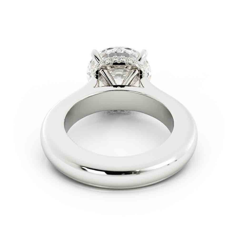 Deep Shank Engagment Ring with a Diamond Gallery to Fit with Large Eternity Ring