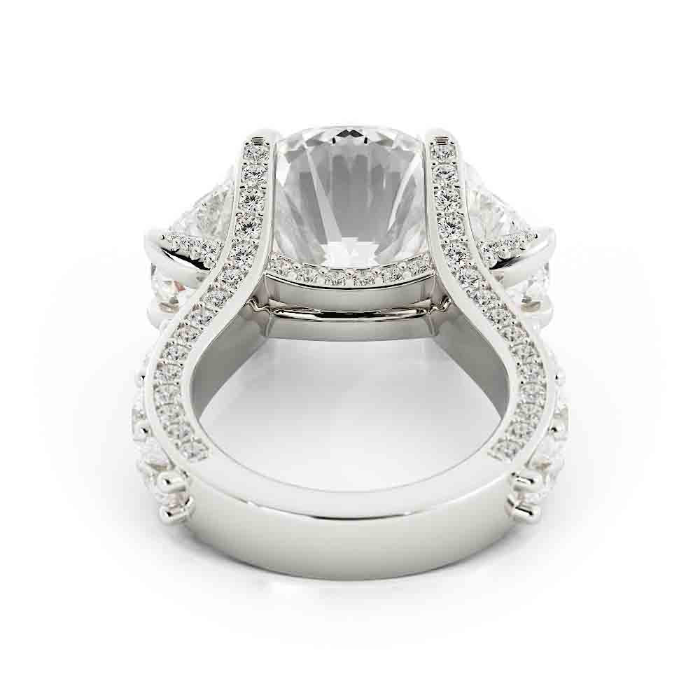 Half Moon 7ct Rd Diamond Pave’ Ring