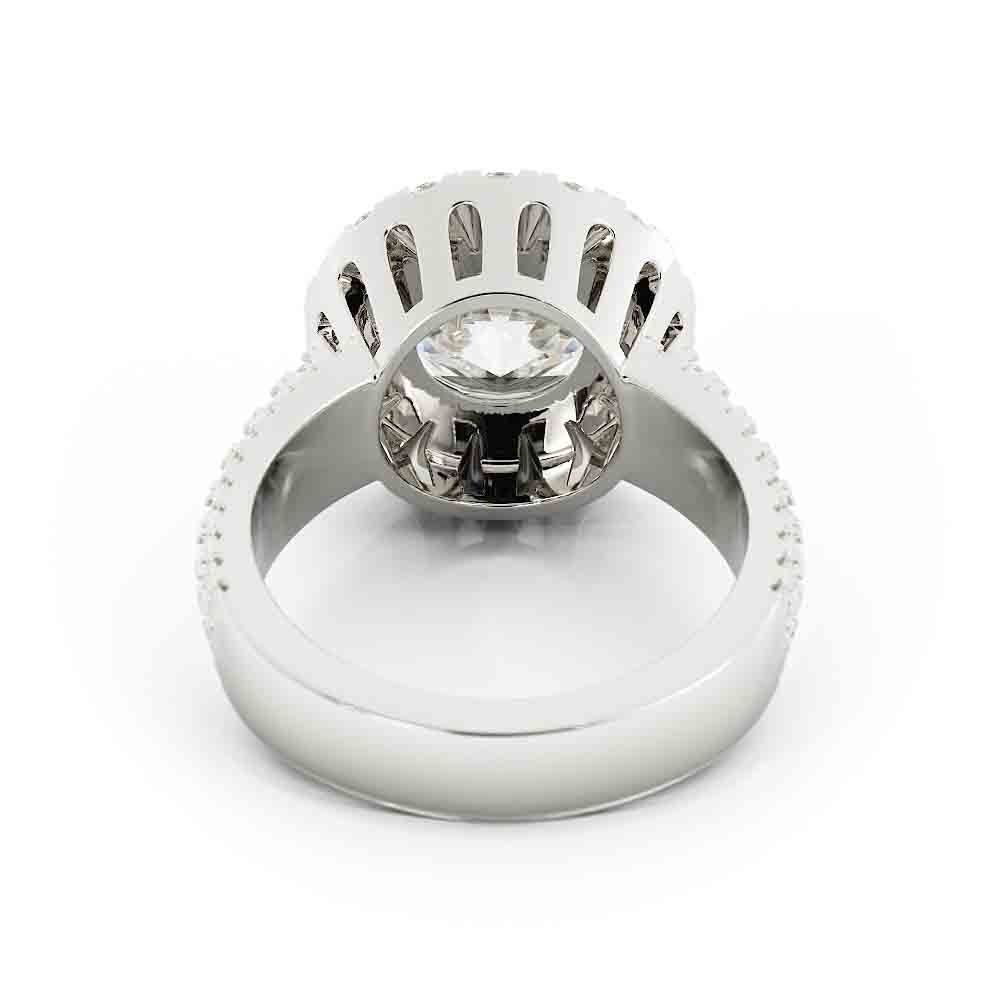 Large Round Diamond Halo Ring