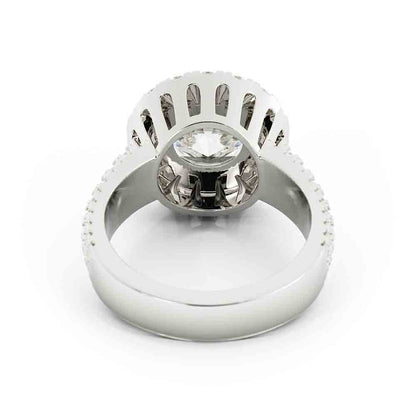 Large Round Diamond Halo Ring