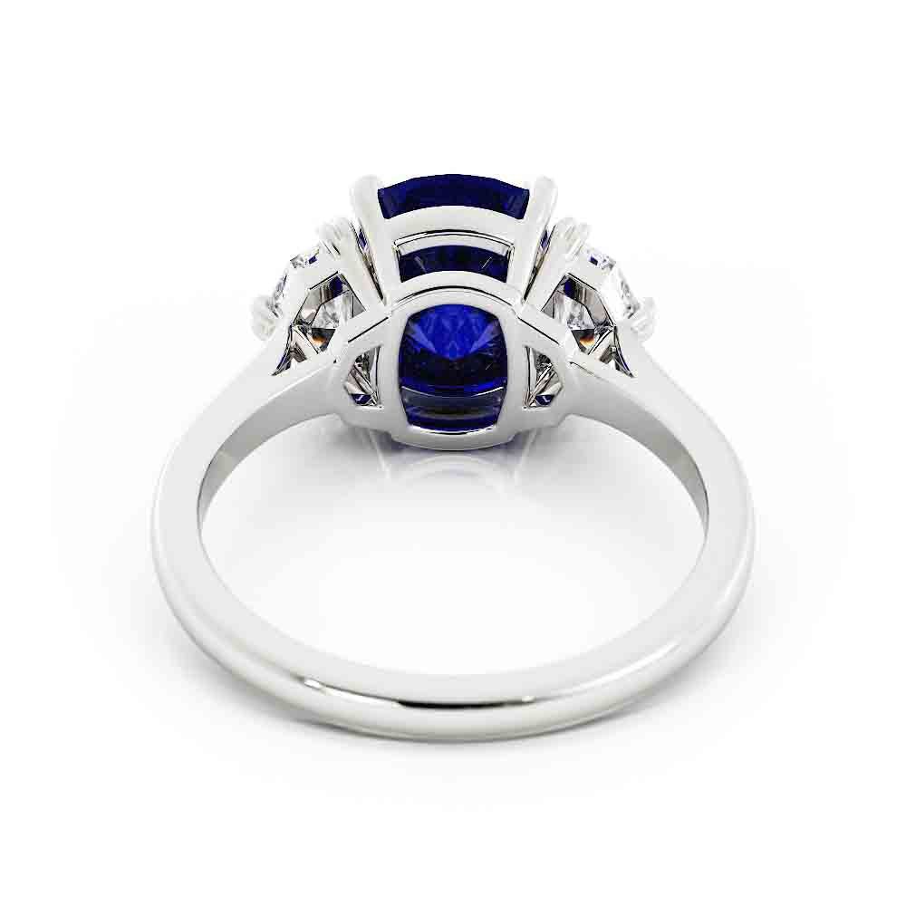 Cushion Blue Sapphire with Cadilac Cut Traps