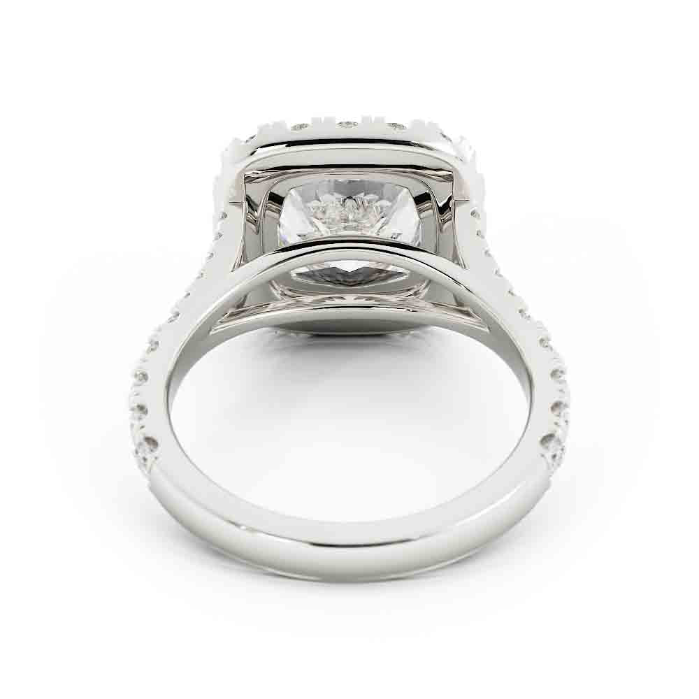 Cushion Center Diamond Halo Ring