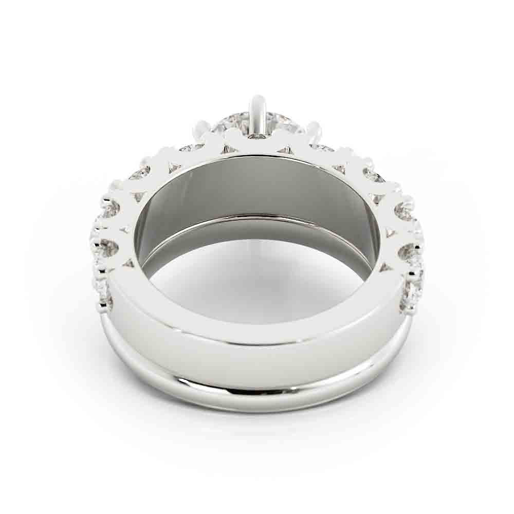 Round Solitaire with Diamond Band