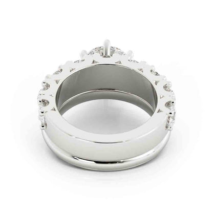 Round Solitaire with Diamond Band
