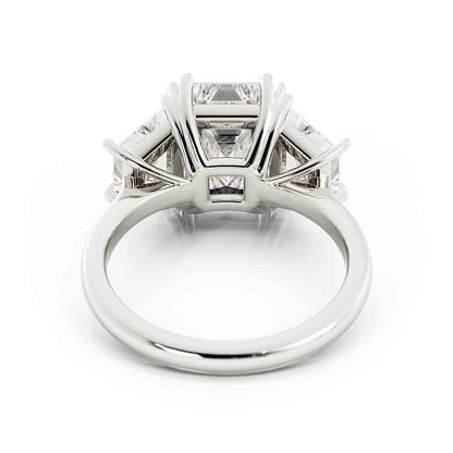 3 Stone Emerald Cut with Traps Diamond Ring