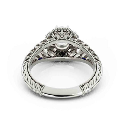 Vintage Round Diamond and Sapphire Ring
