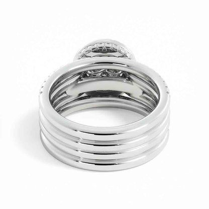 Double Band Wedding Set With Stacking Band
