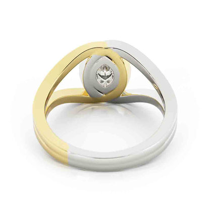 Marquise Cut Diamond Surrounded By Yellow And White Diamonds