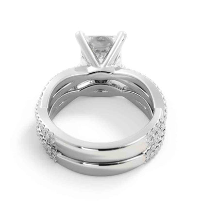 Princess Center with Twisted Diamond Bands