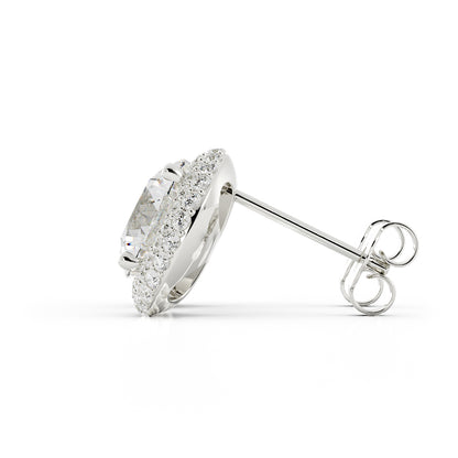 Pave Natural Diamond Earrings 14k w/g