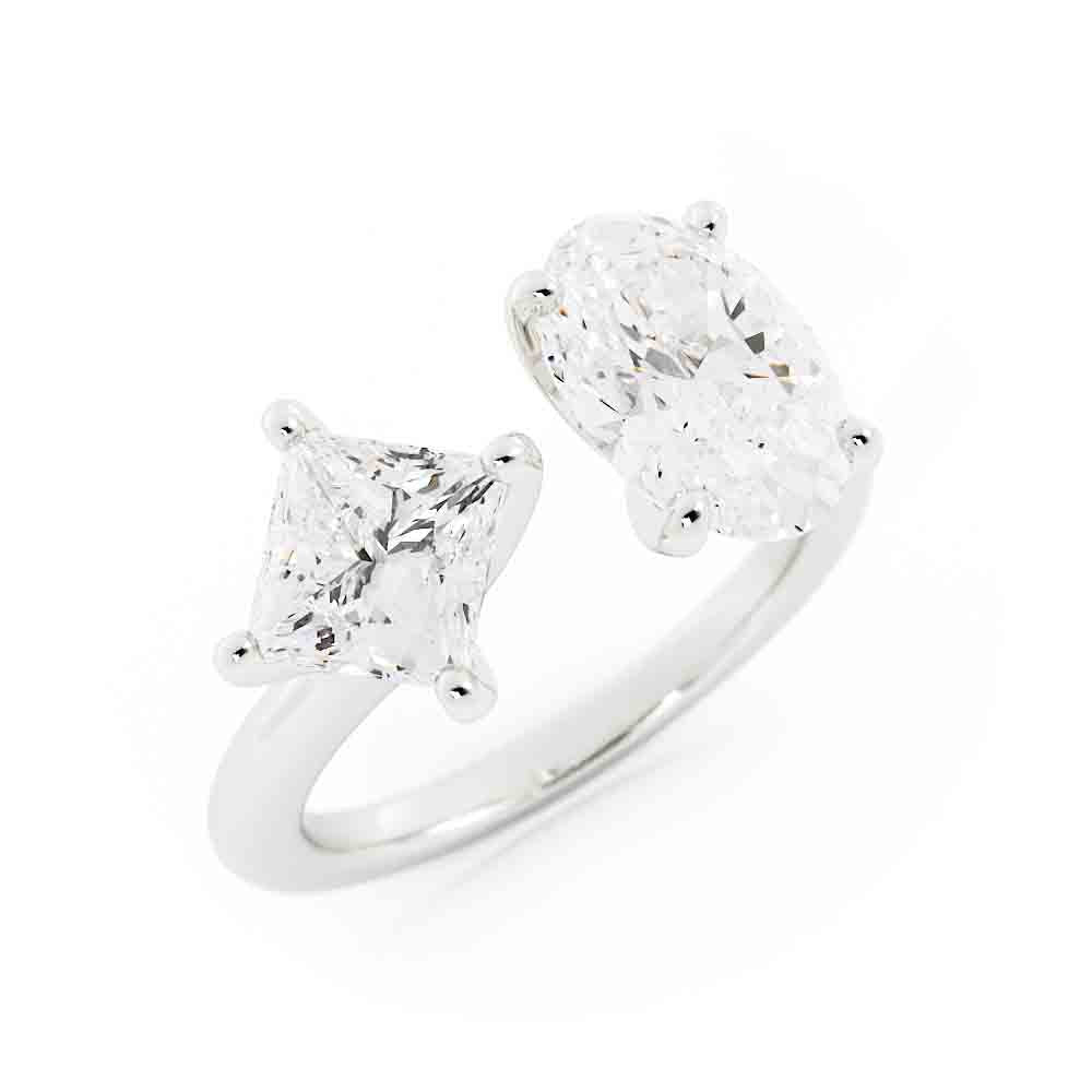 Princess And Oval Diamond Tension Ring