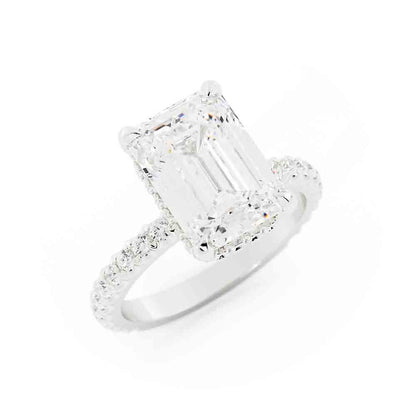 Emerald Cut Diamond With Diamond Gallery Diamond Ring