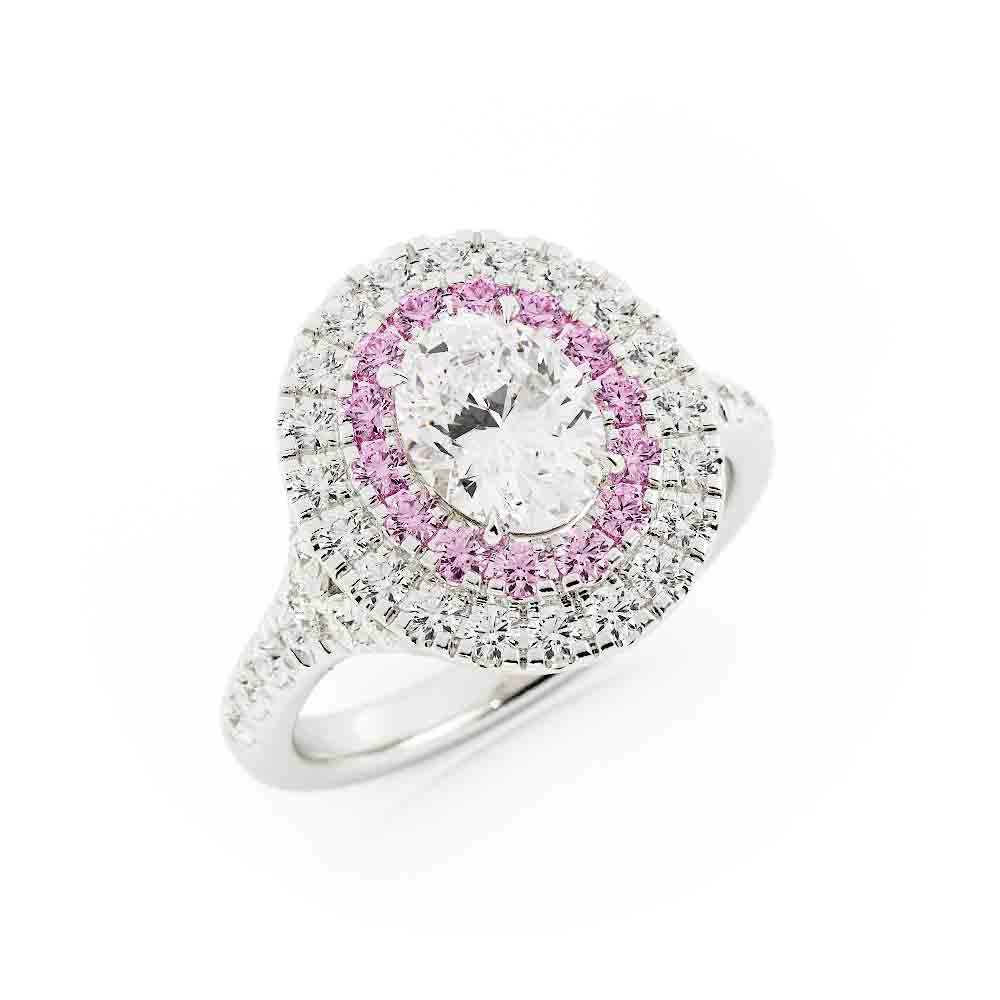 Pink Diamond Accent Engagement Ring