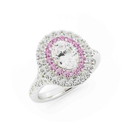 Pink Diamond Accent Engagement Ring