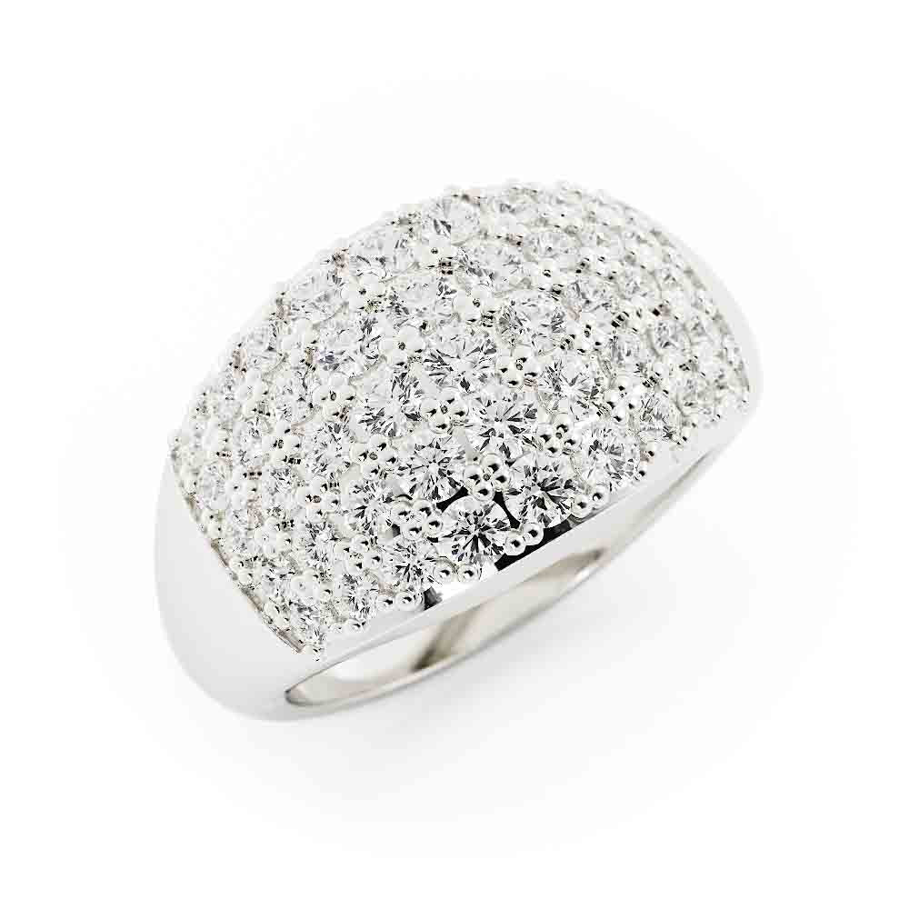 5 Row Graduated Diamond Wide Band