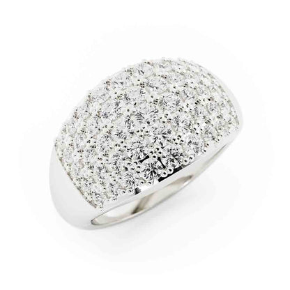 5 Row Graduated Diamond Wide Band