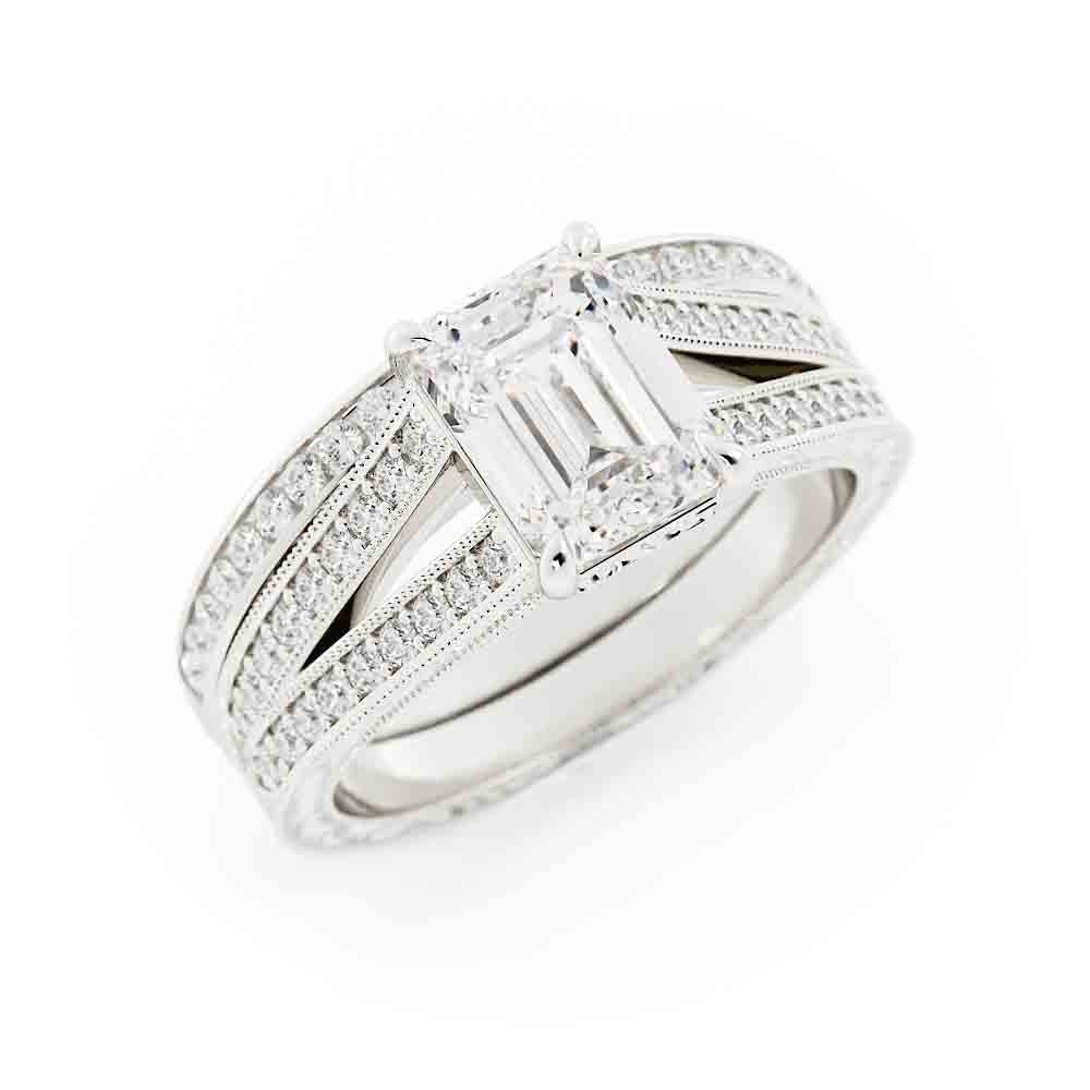 Split Shank Diamond Ring Set