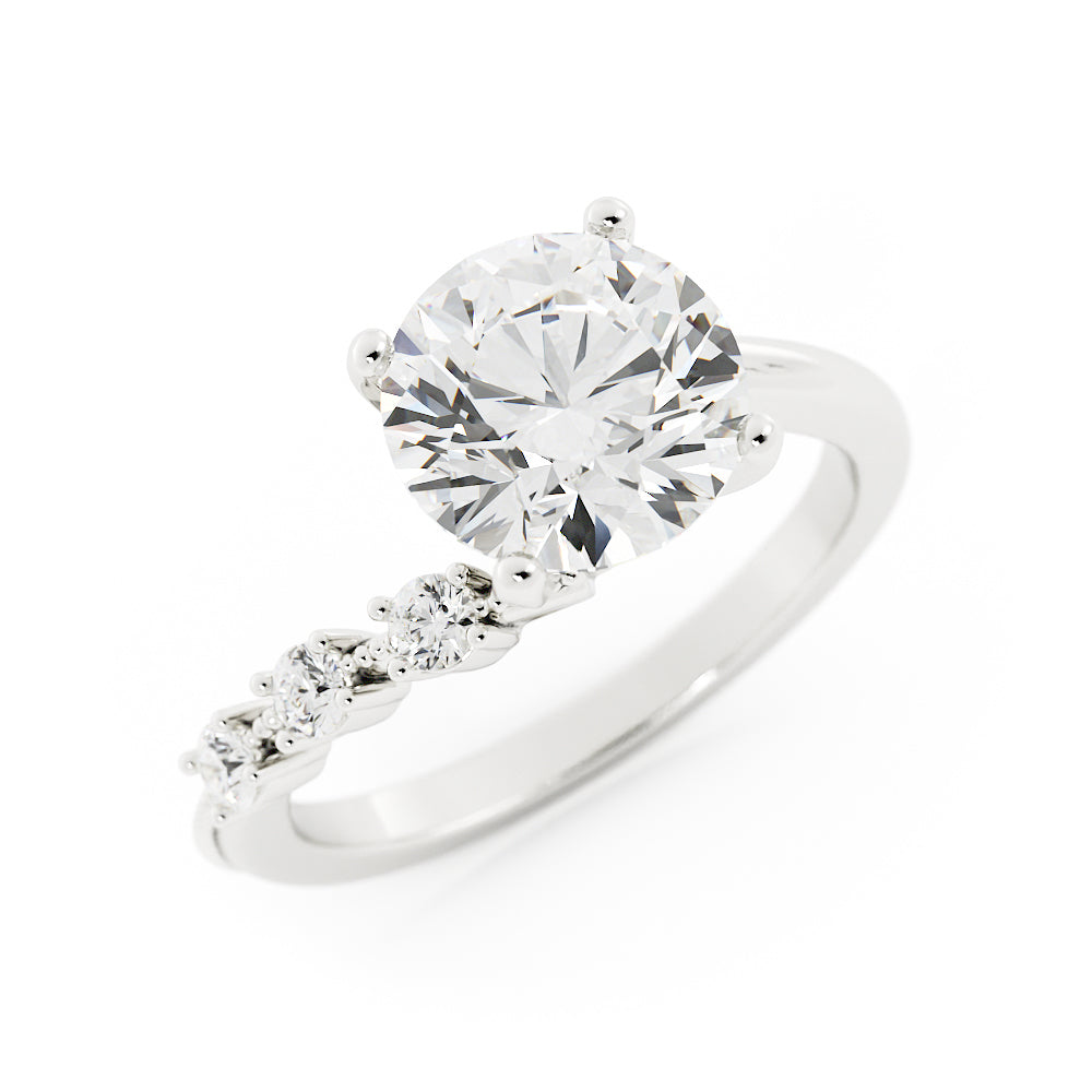 Bypass Diamond Accented Engagement Ring