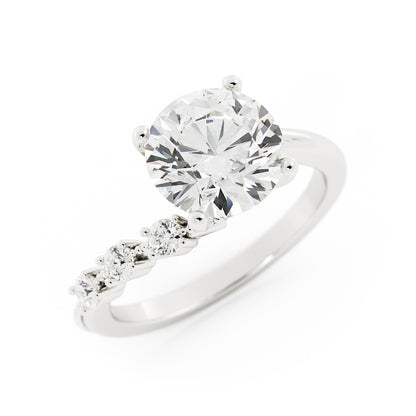 Bypass Diamond Accented Engagement Ring