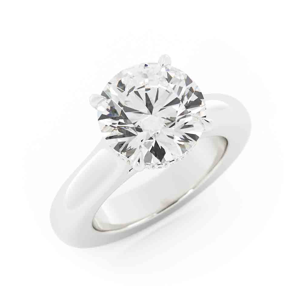 Deep Shank Engagment Ring with a Diamond Gallery to Fit with Large Eternity Ring